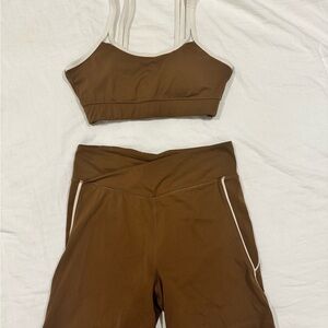 Brown Sports Bra and Leggings Set